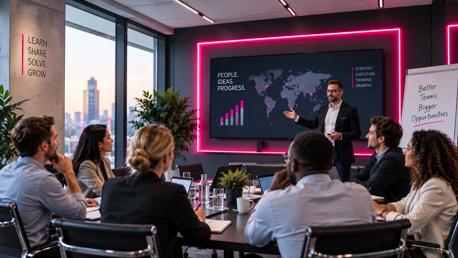 Diverse team during a corporate training session
